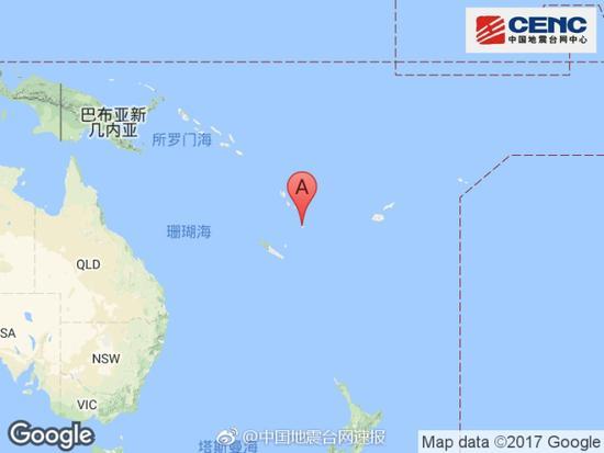 南太平洋島國瓦努阿圖群島發生6.4級地震 震源深度205千米